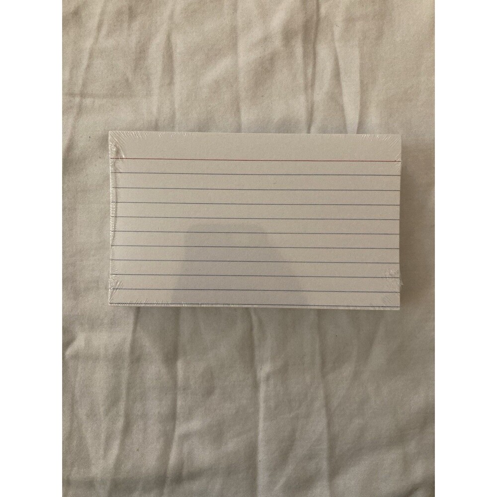 Unbranded 3x5 inch Ruled Index Cards - White, Pack of 100